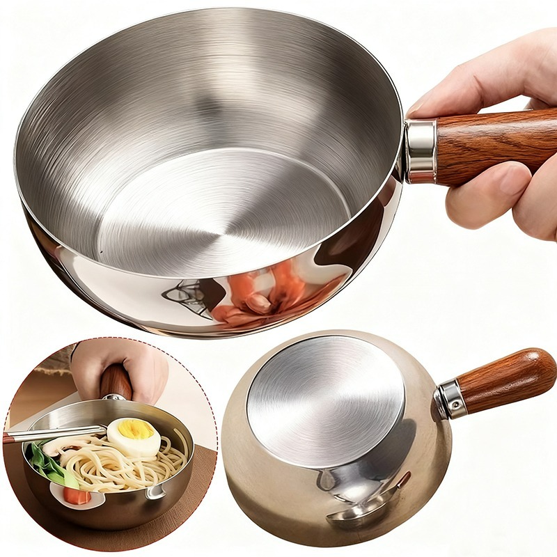 Kitchen Electronics Gadgets - 스테인리스 스틸 소스팬 우유냄비 호두나무 손잡이