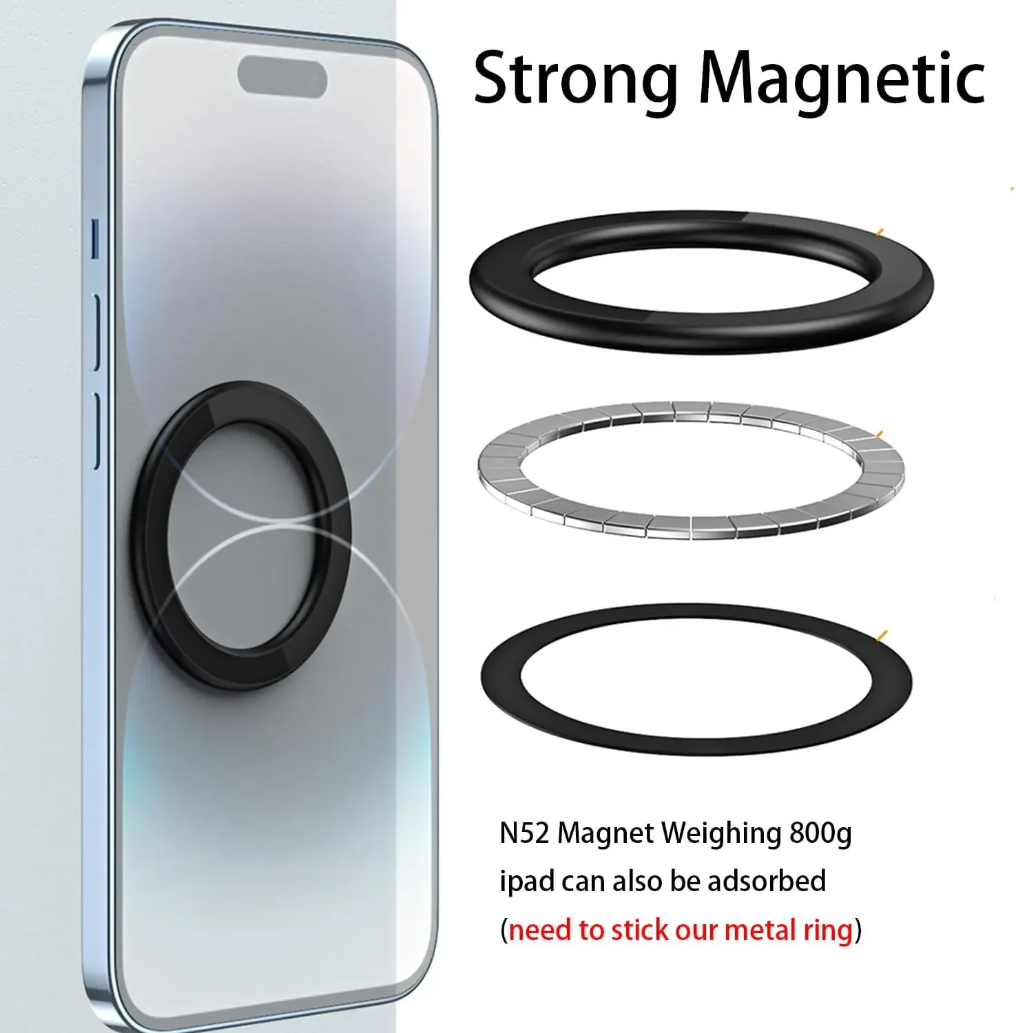 맥세이프 마그네틱 링 홀더 접착식 강력 자석 휴대폰 벽 - Useful Electronic Gadgets 리뷰 및 가격