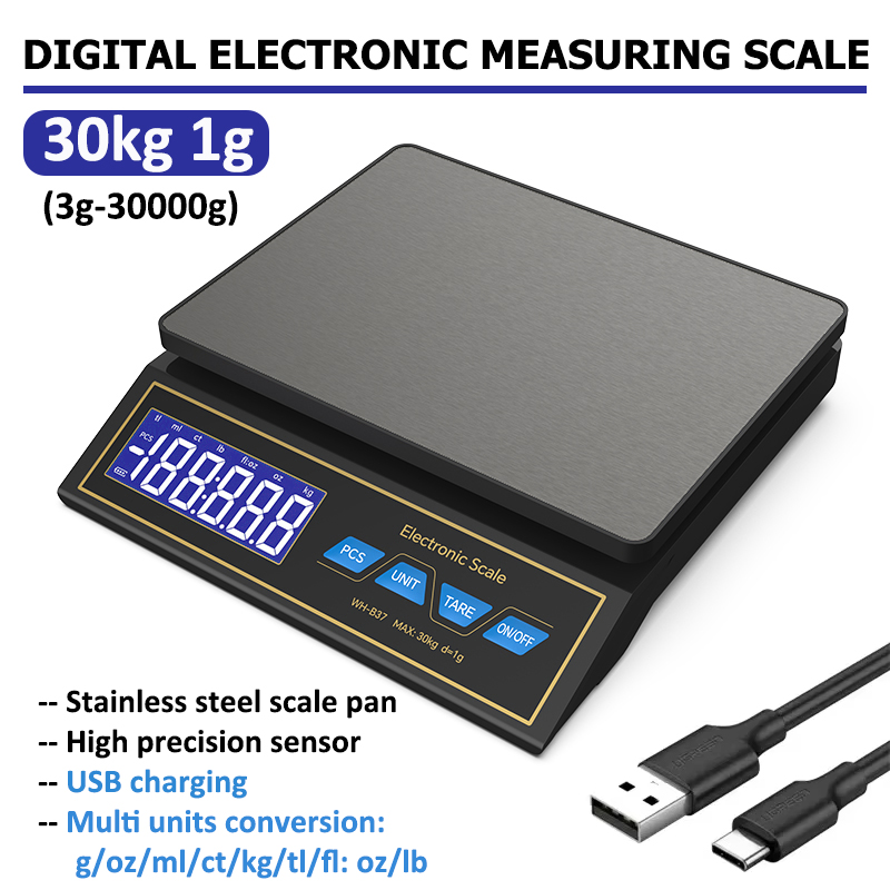 LCD 디지털 주방 저울 30kg/1g 충전식 스테인리 - Kitchen Electronics Gadgets 리뷰 및 가격